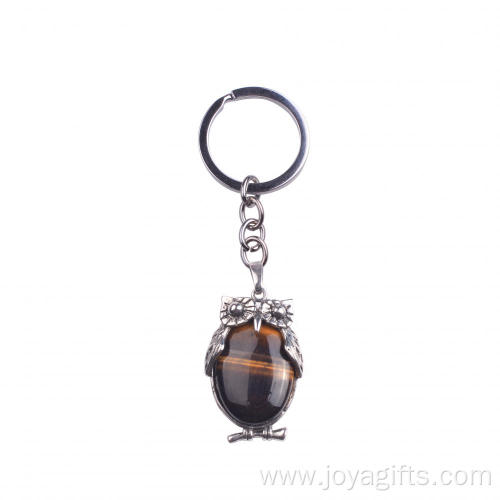 Charms Gemstone Alloy Car Keychain Owl Pendant